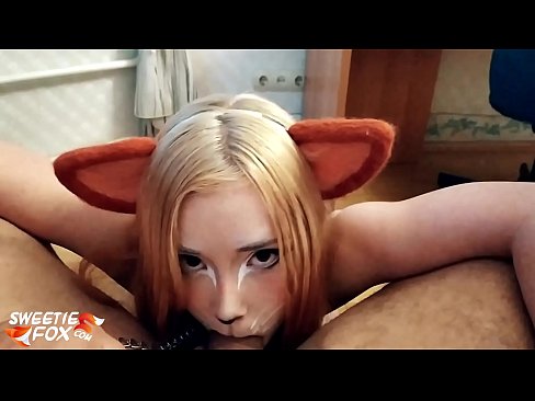 ❤️ キツネがチンポを飲み込み、口の中にザーメンを出す ️❌ ジャストポルノ ❌️❤